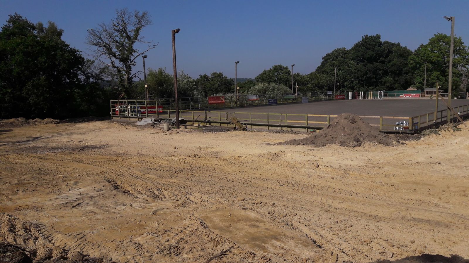 Work on the grounds beside the arena